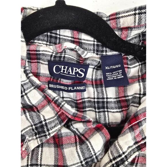 Chaps Plaid XL Long Sleeve Shirt Button Down Red Black - Picture 3 of 9